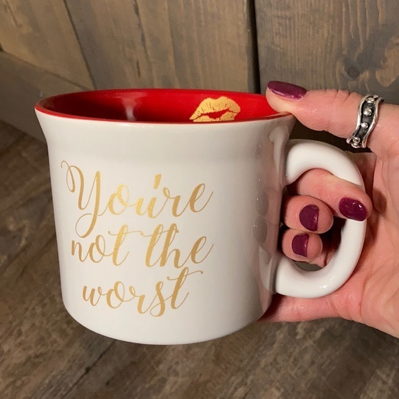 Small Batch You’re Not The Worst oversized ceramic mug Valentine’s gift 16 oz. - Picture 5 of 8